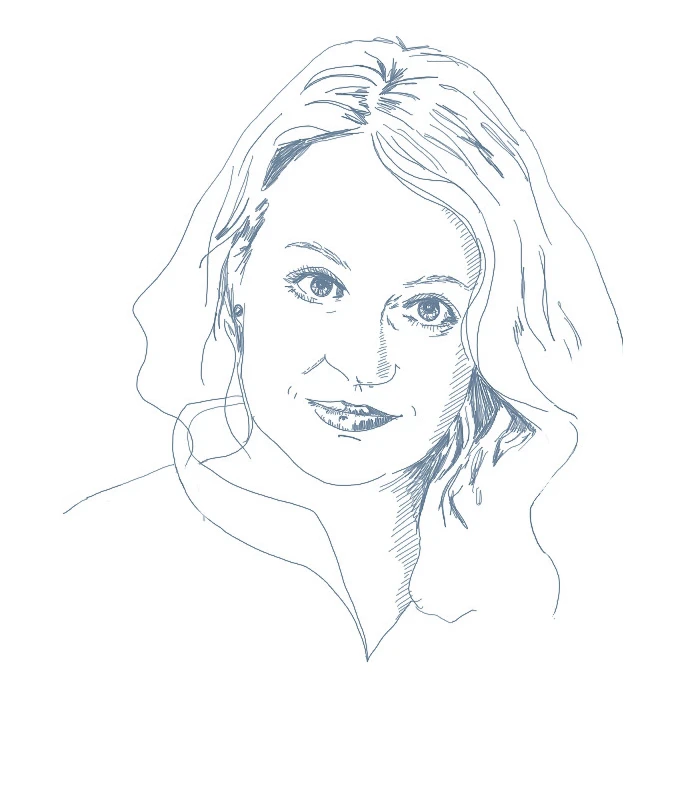 Portrait illustré de Céline Liénart, architecte et urbaniste chez Lito architecture